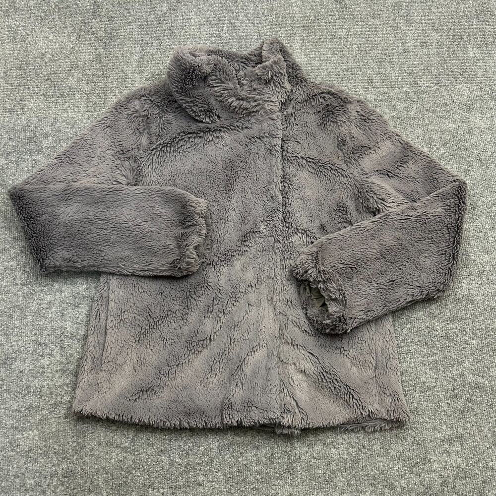Women's Patagonia Pelage Plush Embossed Fleece Faux Fur Gray Jacket S Coatigan